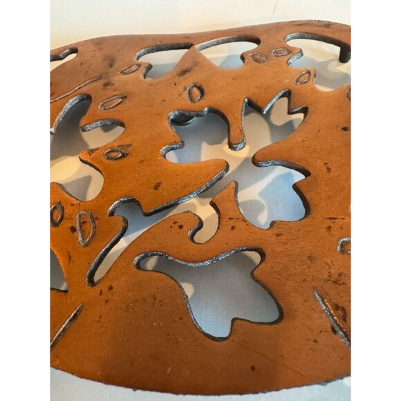 Vintage Copper Pig Trivet — Sturdy Cast Metal with Floral Cut-Out Design - Picture 3 of 12